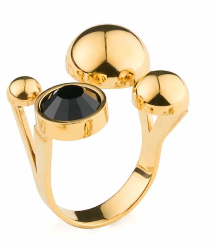 Solar Golden ring crystal black Sägen DecH